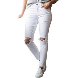 HOLLISTER White High-Rise Super Skinny Distressed Jeans - Size 00